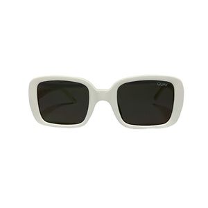 white retro square shaped sunglasses